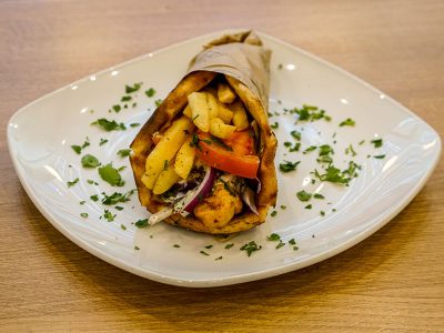 Chicken Souvlaki Pitta Wrap for two